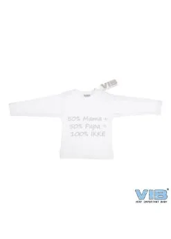 Baby T-shirt Wit 50% Mama + 50 % Papa = 100% IKKE | Feestkleding Breda