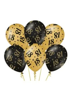 Ballonnen 18 Jaar Zwart/goud | Feestkleding Breda