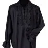 Feestkleding Breda Blouse Piraten New Heren, Zwart