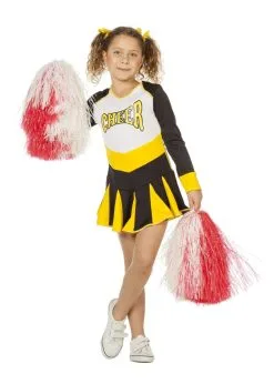 Cheerleader Zwart/wit/geel | Feestkleding Breda
