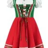 Dirndl Jurk Groen/rood | Feestkleding Breda
