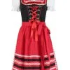 Dirndl Zwart/Rood Met Stippen | Feestkleding Breda