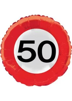 Feestkleding Breda Folie Ballon 50 Verkeersbord