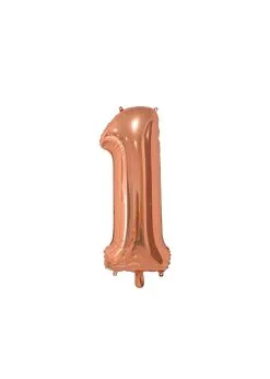 Folie Ballon Cijfer 1 Rose Gold | Feestkleding Breda