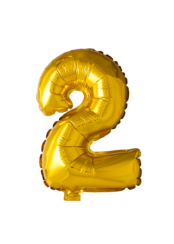 Folie Ballon Cijfer 2 Goud | Feestkleding Breda