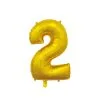 Folie Ballon Cijfer 2 Goud 66 Cm | Feestkleding Breda