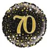 Folieballon 70 Jaar Zwart Goud Zilver Holografisch| Feestkleding Breda