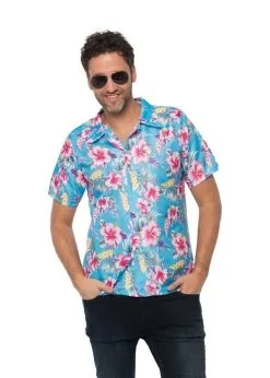 Hawaii Blouse Deluxe Blauw | Feestkleding Breda