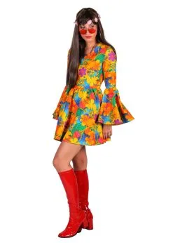 Feestkleding Breda Hippie Jurk "Daisy", Oranje