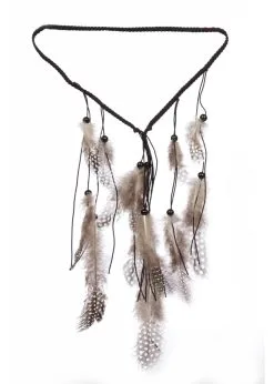 Feestkleding Breda Hoofdband Met Naturel Veren