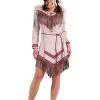 Feestkleding Breda Indiaan Dame ''Black Feather'', Beige