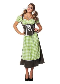 Jurk Dirndl Suedine Groen | Feestkleding Breda