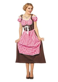 Jurk Dirndl Suedine Roze | Feestkleding Breda