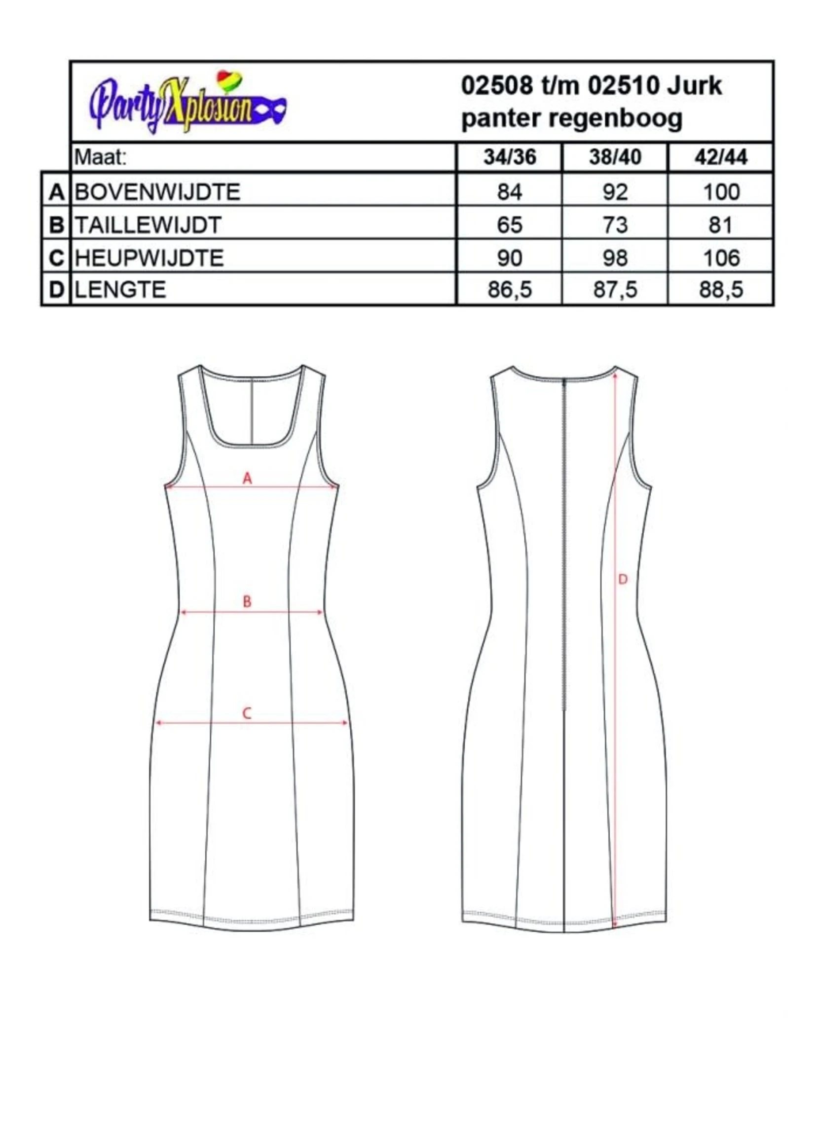 Feestkleding Breda Jurk Panter Regenboog 2 Feestkleding Breda Jurk Panter Regenboog - Afbeelding 2