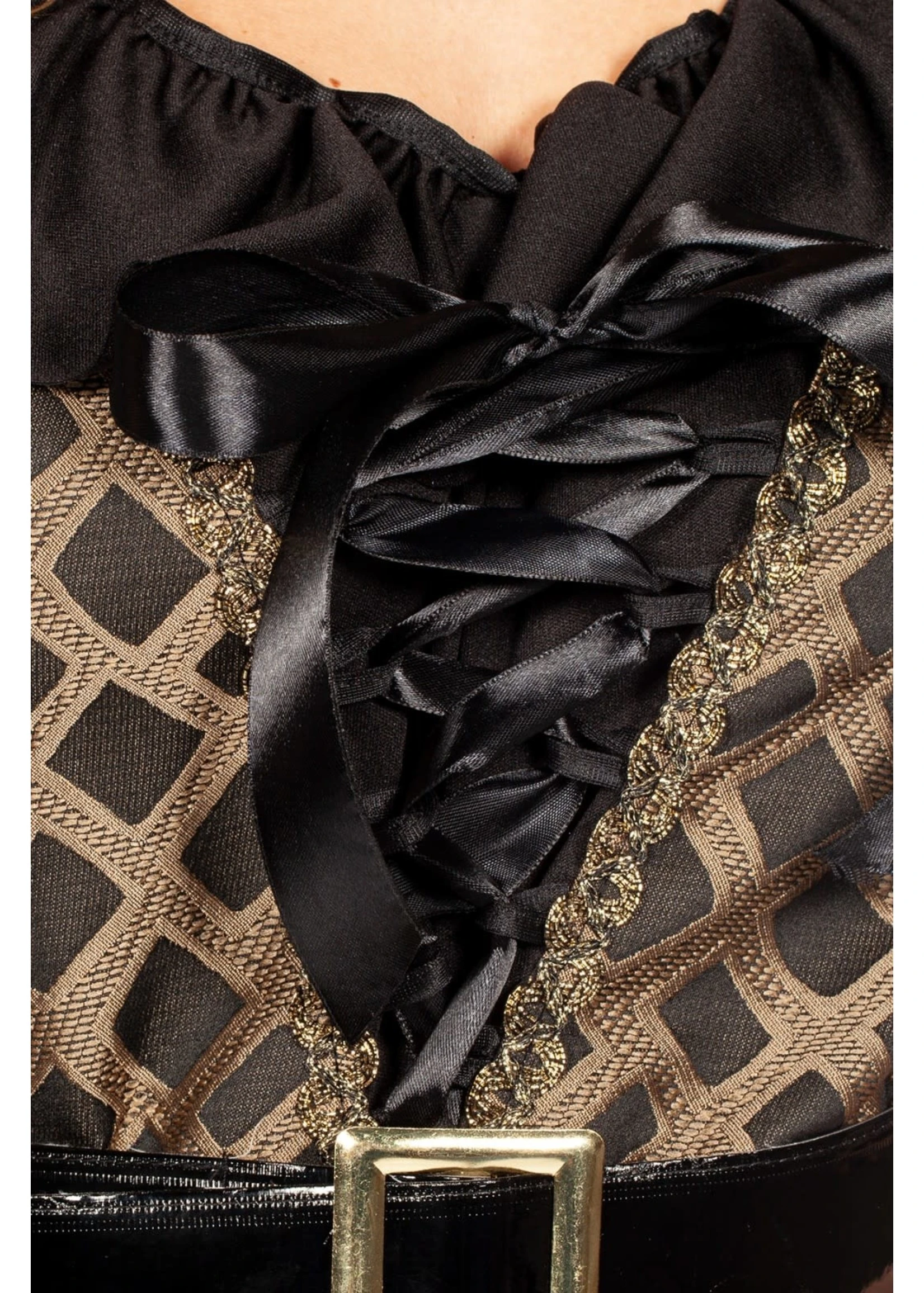 Feestkleding Breda Jurk Piraat Taupe Luxe 5 Feestkleding Breda Jurk Piraat Taupe Luxe - Afbeelding 5