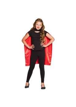 Kindercape Sundown Zwart/rood Omkeerbaar (90 Cm)| Feestkleding Breda