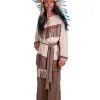 Feestkleding Breda Kostuum Indiaan White Feather Beige