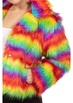Feestkleding Breda Luxe Jasje Bont Kort Regenboog -Oktoberfest Winkel feestkleding breda luxe jasje bont kort regenboog 3