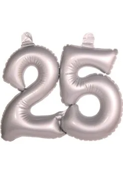 Feestkleding Breda Opblaasbare Cijfer Zilver 25