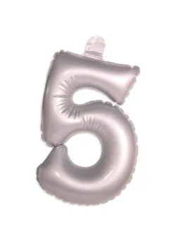 Feestkleding Breda Opblaascijfer 5 Zilver