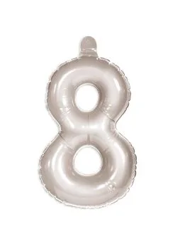 Feestkleding Breda Opblaascijfer 8 Zilver