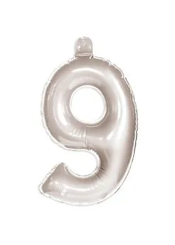 Feestkleding Breda Opblaascijfer 9 Zilver