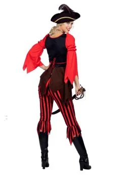 Piraat Bruin/rood Dames | Feestkleding Breda -Oktoberfest Winkel feestkleding breda piraat bruin rood dames 2