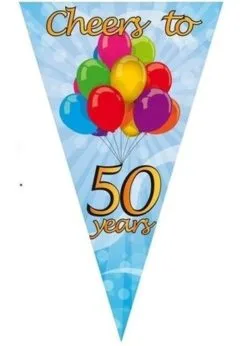 Mega Puntvlag Cheers To 50 Years Feestkleding Breda