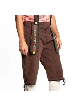 Lederhose Johann Donkerbruin Lang | Feestkleding Breda -Oktoberfest Winkel feestkleding breda tiroler broek johann donkerbrui 2