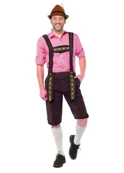 Lederhose Johann Donkerbruin Lang | Feestkleding Breda