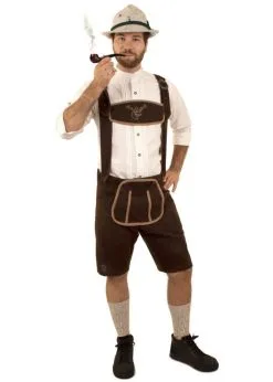 Feestkleding Breda Tirolerbroek Donkerbruin Kort