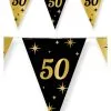 Vlaggenlijn 50 Jaar Zwart/goud 10m | Feestkleding Breda