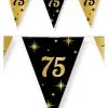 Vlaggenlijn 75 Jaar Zwart/goud 10m | Feestkleding Breda