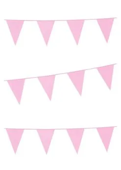 Vlaggenlijn Licht Roze 10 Meter. | Feestkleding Breda