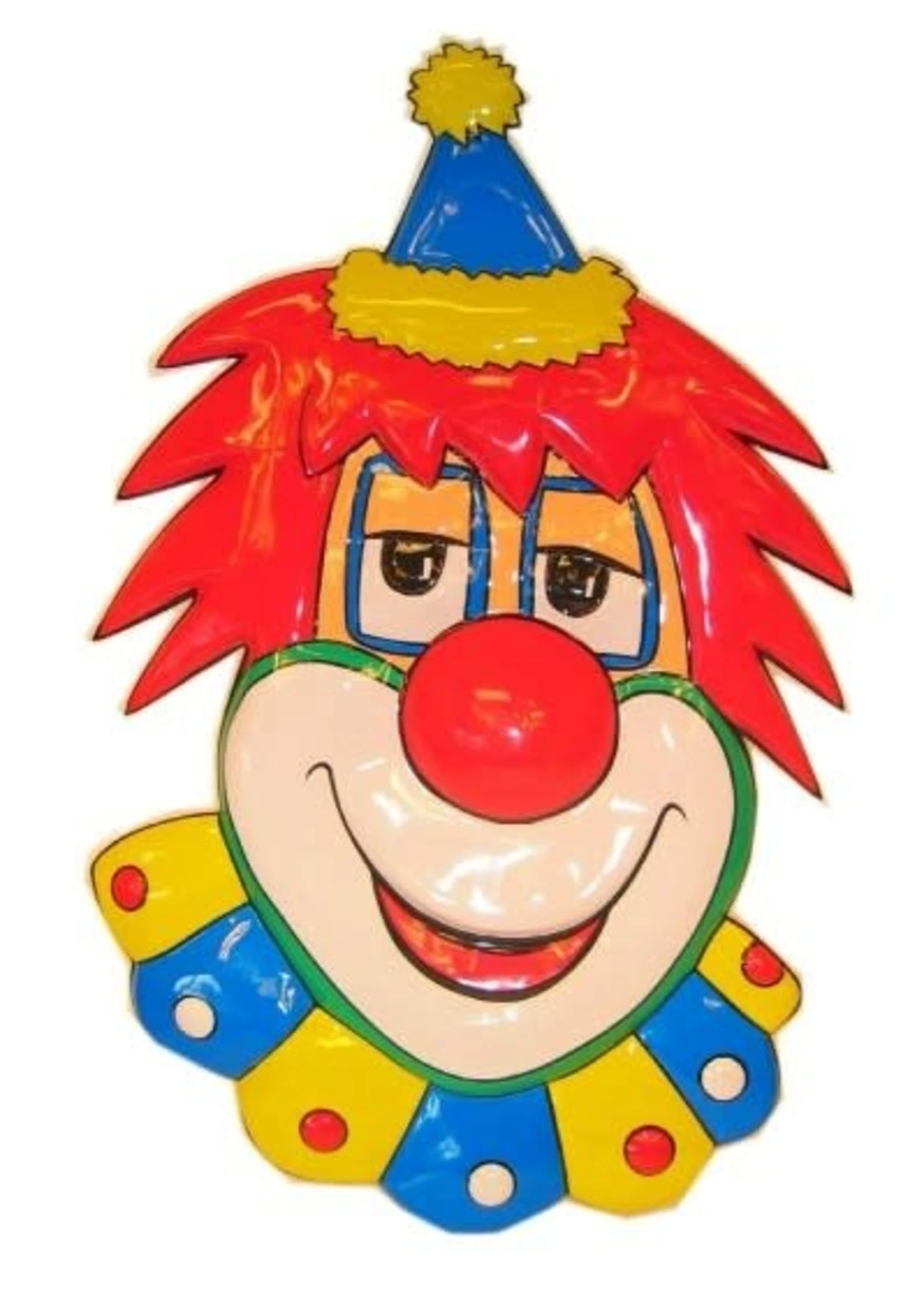 Feestkleding Breda Wanddeco Clown Met Rood Haar 70 Cm. 1 Feestkleding Breda Wanddeco Clown Met Rood Haar 70 Cm.
