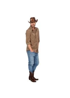 Western Hemd | Feestkleding Breda -Oktoberfest Winkel feestkleding breda western hemd taupe 2